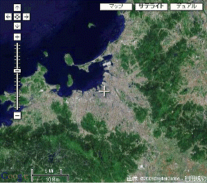 博多の衛星写真byポジタル